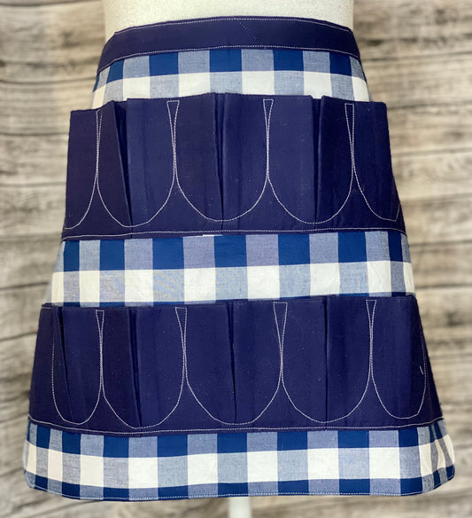 Blue Gingham Egg Collecting Apron