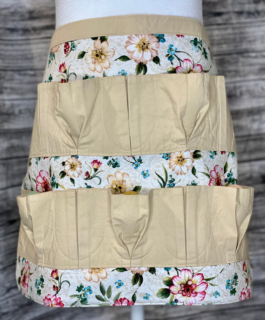 Beige Floral Egg Collecting Apron